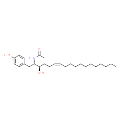 ChemSpider 2D Image | N-[(2S,3R,6Z)-3-Hydroxy-1-(4-hydroxyphenyl)-6-octadecen-2-yl]acetamide | C26H43NO3