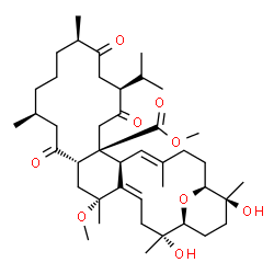 ChemSpider 2D Image | Methyl (1S,2R,4Z,6R,8S,11S,15R,18S,21S,22S,23E,27S,28S)-2,28-dihydroxy-18-isopropyl-6-methoxy-2,6,11,15,24,28-hexamethyl-9,16,19-trioxo-31-oxatetracyclo[25.3.1.0~5,22~.0~8,21~]hentriaconta-4,23-diene-
21-carboxylate | C42H66O9