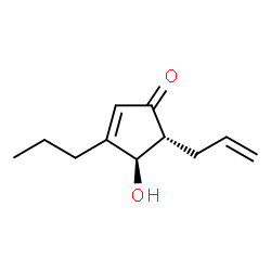 ChemSpider 2D Image | (4R,5R)-5-Allyl-4-hydroxy-3-propyl-2-cyclopenten-1-one | C11H16O2