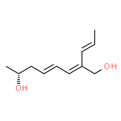 ChemSpider 2D Image | (2E,4E,7R)-2-[(1E)-1-Propen-1-yl]-2,4-octadiene-1,7-diol | C11H18O2