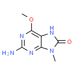 ChemSpider 2D Image | 2-Amino-6-methoxy-9-methyl-7,9-dihydro-8H-purin-8-one | C7H9N5O2