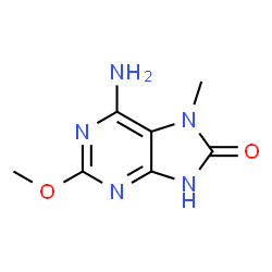 ChemSpider 2D Image | 6-Amino-2-methoxy-7-methyl-7,9-dihydro-8H-purin-8-one | C7H9N5O2