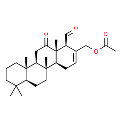 ChemSpider 2D Image | [(1S,4aS,4bR,6aS,10aS,10bR,12aS)-1-Formyl-4b,7,7,10a,12a-pentamethyl-12-oxo-1,4,4a,4b,5,6,6a,7,8,9,10,10a,10b,11,12,12a-hexadecahydro-2-chrysenyl]methyl acetate | C27H40O4