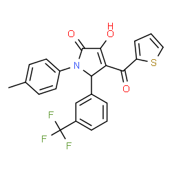 ChemSpider 2D Image | 3-Hydroxy-1-(4-methylphenyl)-4-(2-thienylcarbonyl)-5-[3-(trifluoromethyl)phenyl]-1,5-dihydro-2H-pyrrol-2-one | C23H16F3NO3S