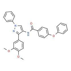 ChemSpider 2D Image | N-[3-(3,4-Dimethoxyphenyl)-1-phenyl-1H-pyrazol-4-yl]-4-phenoxybenzamide | C30H25N3O4