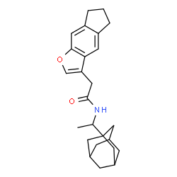 ChemSpider 2D Image | N-[1-(Adamantan-1-yl)ethyl]-2-(6,7-dihydro-5H-indeno[5,6-b]furan-3-yl)acetamide | C25H31NO2