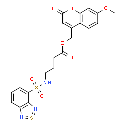 ChemSpider 2D Image | (7-methoxy-2-oxo-chromen-4-yl)methyl 4-(8$l^{4}-thia-7,9-diazabicyclo[4.3.0]nona-1(6),2,4,7,8-pentaen-2-ylsulfonylamino)butanoate | C21H19N3O7S2