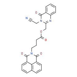 ChemSpider 2D Image | [3-(Cyanomethyl)-4-oxo-3,4-dihydro-2-quinazolinyl]methyl 4-(1,3-dioxo-1H-benzo[de]isoquinolin-2(3H)-yl)butanoate | C27H20N4O5