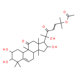 ChemSpider 2D Image | 1,2,16,20-Tetrahydroxy-9,10,14-trimethyl-11,22-dioxo-4,9-cyclo-9,10-secocholesta-5,23-dien-25-yl acetate | C32H48O8