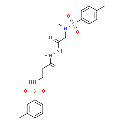 ChemSpider 2D Image | N,4-Dimethyl-N-{2-[2-(3-{[(3-methylphenyl)sulfonyl]amino}propanoyl)hydrazino]-2-oxoethyl}benzenesulfonamide | C20H26N4O6S2