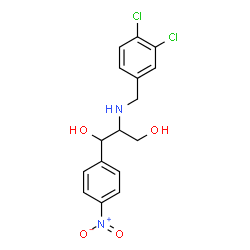 ChemSpider 2D Image | 2-[(3,4-Dichlorobenzyl)amino]-1-(4-nitrophenyl)-1,3-propanediol | C16H16Cl2N2O4