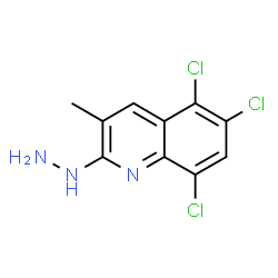 ChemSpider 2D Image | 5,6,8-Trichloro-2-hydrazino-3-methylquinoline | C10H8Cl3N3