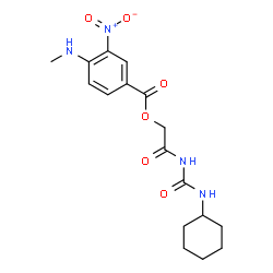 ChemSpider 2D Image | 2-[(Cyclohexylcarbamoyl)amino]-2-oxoethyl 4-(methylamino)-3-nitrobenzoate | C17H22N4O6
