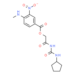 ChemSpider 2D Image | 2-[(Cyclopentylcarbamoyl)amino]-2-oxoethyl 4-(methylamino)-3-nitrobenzoate | C16H20N4O6