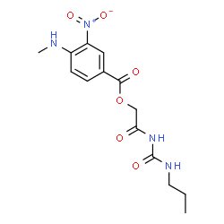 ChemSpider 2D Image | 2-Oxo-2-[(propylcarbamoyl)amino]ethyl 4-(methylamino)-3-nitrobenzoate | C14H18N4O6