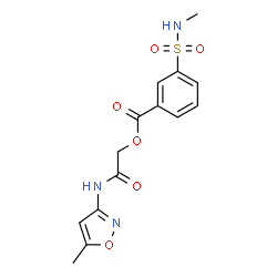 ChemSpider 2D Image | 2-[(5-Methyl-1,2-oxazol-3-yl)amino]-2-oxoethyl 3-(methylsulfamoyl)benzoate | C14H15N3O6S