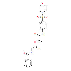 ChemSpider 2D Image | 1-{[4-(4-Morpholinylsulfonyl)phenyl]amino}-1-oxo-2-propanyl N-benzoylglycinate | C22H25N3O7S