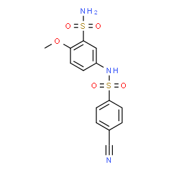 ChemSpider 2D Image | 5-{[(4-Cyanophenyl)sulfonyl]amino}-2-methoxybenzenesulfonamide | C14H13N3O5S2