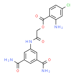 ChemSpider 2D Image | 2-[(3,5-Dicarbamoylphenyl)amino]-2-oxoethyl 2-amino-4-chlorobenzoate | C17H15ClN4O5