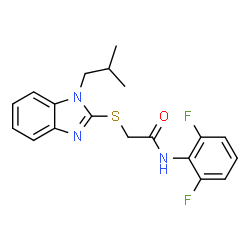 ChemSpider 2D Image | N-(2,6-Difluorophenyl)-2-[(1-isobutyl-1H-benzimidazol-2-yl)sulfanyl]acetamide | C19H19F2N3OS