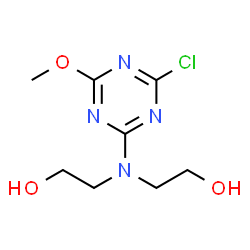 ChemSpider 2D Image | 2,2'-[(4-Chloro-6-methoxy-1,3,5-triazin-2-yl)imino]diethanol | C8H13ClN4O3