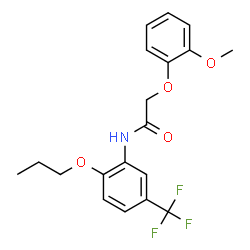 ChemSpider 2D Image | 2-(2-Methoxyphenoxy)-N-[2-propoxy-5-(trifluoromethyl)phenyl]acetamide | C19H20F3NO4