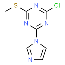 ChemSpider 2D Image | 2-Chloro-4-(1H-imidazol-1-yl)-6-(methylsulfanyl)-1,3,5-triazine | C7H6ClN5S
