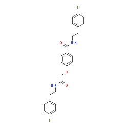 ChemSpider 2D Image | N-[2-(4-Fluorophenyl)ethyl]-4-(2-{[2-(4-fluorophenyl)ethyl]amino}-2-oxoethoxy)benzamide | C25H24F2N2O3