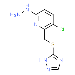 ChemSpider 2D Image | 3-Chloro-6-hydrazino-2-[(1H-1,2,4-triazol-5-ylsulfanyl)methyl]pyridine | C8H9ClN6S