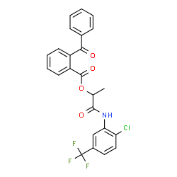 ChemSpider 2D Image | 1-{[2-Chloro-5-(trifluoromethyl)phenyl]amino}-1-oxo-2-propanyl 2-benzoylbenzoate | C24H17ClF3NO4