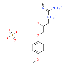 ChemSpider 2D Image | (E)-N-[2-Hydroxy-3-(4-methoxyphenoxy)propyl](imino)methanediaminium sulfate | C11H19N3O7S