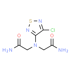 ChemSpider 2D Image | 2,2'-[(4-Chloro-1,2,5-thiadiazol-3-yl)imino]diacetamide | C6H8ClN5O2S