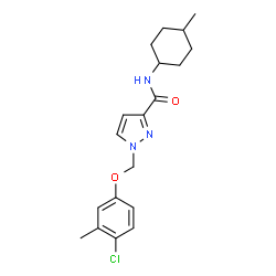 ChemSpider 2D Image | 1-[(4-Chloro-3-methylphenoxy)methyl]-N-(4-methylcyclohexyl)-1H-pyrazole-3-carboxamide | C19H24ClN3O2