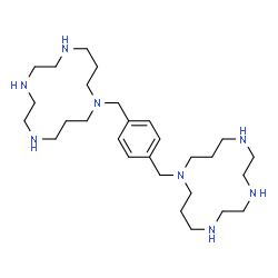ChemSpider 2D Image | 11,11'-[1,4-Phenylenebis(methylene)]bis(1,4,7,11-tetraazacyclotetradecane) | C28H54N8