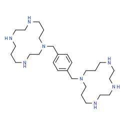 ChemSpider 2D Image | 11-[4-(1,4,8,11-Tetraazacyclotetradecan-1-ylmethyl)benzyl]-1,4,7,11-tetraazacyclotetradecane | C28H54N8
