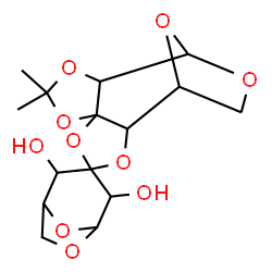 ChemSpider 2D Image | 8',8'-Dimethyl-3',5',6,7',8,9',12',14'-octaoxaspiro[bicyclo[3.2.1]octane-3,4'-tetracyclo[9.2.1.0~2,6~.0~6,10~]tetradecane]-2,4-diol | C15H20O10