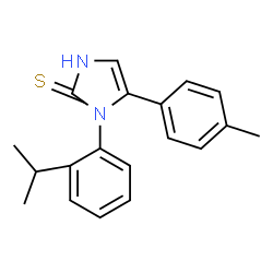 ChemSpider 2D Image | 1-(2-isopropylphenyl)-5-(4-methylphenyl)-1H-imidazole-2-thiol | C19H20N2S