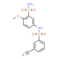 ChemSpider 2D Image | 5-{[(3-Cyanophenyl)sulfonyl]amino}-2-methoxybenzenesulfonamide | C14H13N3O5S2