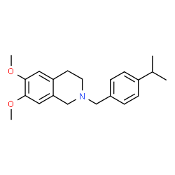 ChemSpider 2D Image | 2-(4-Isopropylbenzyl)-6,7-dimethoxy-1,2,3,4-tetrahydroisoquinoline | C21H27NO2