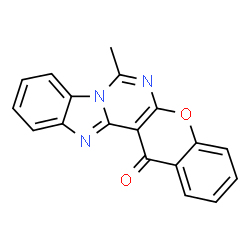 ChemSpider 2D Image | 7-Methyl-14H-chromeno[2',3':4,5]pyrimido[1,6-a]benzimidazol-14-one | C18H11N3O2