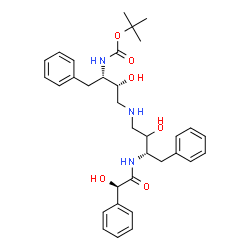 ChemSpider 2D Image | 2-Methyl-2-propanyl [(2S,3R)-3-hydroxy-4-{[(3S)-2-hydroxy-3-{[(2R)-2-hydroxy-2-phenylacetyl]amino}-4-phenylbutyl]amino}-1-phenyl-2-butanyl]carbamate | C33H43N3O6