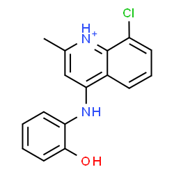 ChemSpider 2D Image | 8-Chloro-4-[(2-hydroxyphenyl)amino]-2-methylquinolinium | C16H14ClN2O