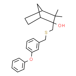 ChemSpider 2D Image | 3,3-Dimethyl-2-{[(3-phenoxybenzyl)sulfanyl]methyl}bicyclo[2.2.1]heptan-2-ol | C23H28O2S