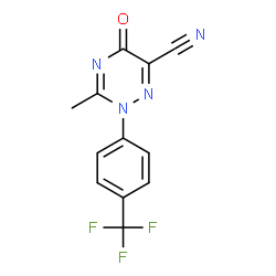 ChemSpider 2D Image | 3-Methyl-5-oxo-2-[4-(trifluoromethyl)phenyl]-2,5-dihydro-1,2,4-triazine-6-carbonitrile | C12H7F3N4O