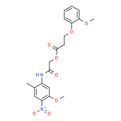 ChemSpider 2D Image | 2-[(5-Methoxy-2-methyl-4-nitrophenyl)amino]-2-oxoethyl 3-(2-methoxyphenoxy)propanoate | C20H22N2O8