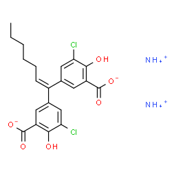 ChemSpider 2D Image | diammonium 3,3'-hept-1-ene-1,1-diylbis(5-chloro-6-hydroxybenzoate) | C21H26Cl2N2O6
