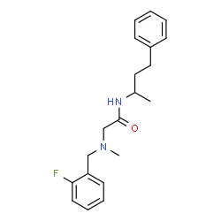 ChemSpider 2D Image | N~2~-(2-Fluorobenzyl)-N~2~-methyl-N-(4-phenyl-2-butanyl)glycinamide | C20H25FN2O