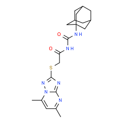 ChemSpider 2D Image | N-(Adamantan-1-ylcarbamoyl)-2-[(5,7-dimethyl[1,2,4]triazolo[1,5-a]pyrimidin-2-yl)sulfanyl]acetamide | C20H26N6O2S