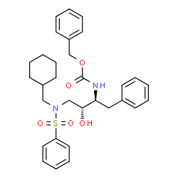ChemSpider 2D Image | Benzyl {(2S,3R)-4-[(cyclohexylmethyl)(phenylsulfonyl)amino]-3-hydroxy-1-phenyl-2-butanyl}carbamate | C31H38N2O5S