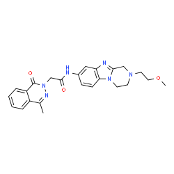 ChemSpider 2D Image | N-[2-(2-Methoxyethyl)-1,2,3,4-tetrahydropyrazino[1,2-a]benzimidazol-8-yl]-2-(4-methyl-1-oxo-2(1H)-phthalazinyl)acetamide | C24H26N6O3